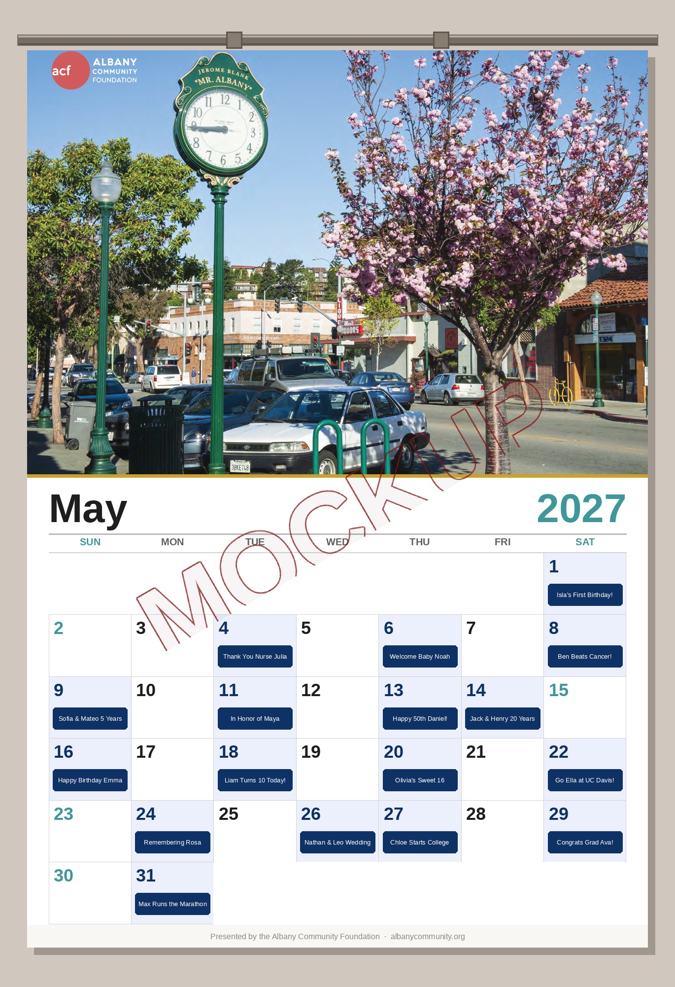 2027 ACF Community Wall Calendar sample